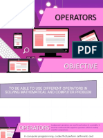 LECTURE 2 (Operators)