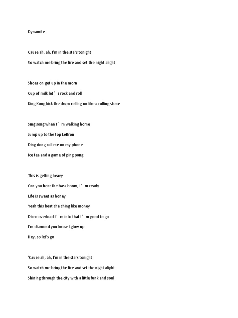 DynamiteLyrics PDF