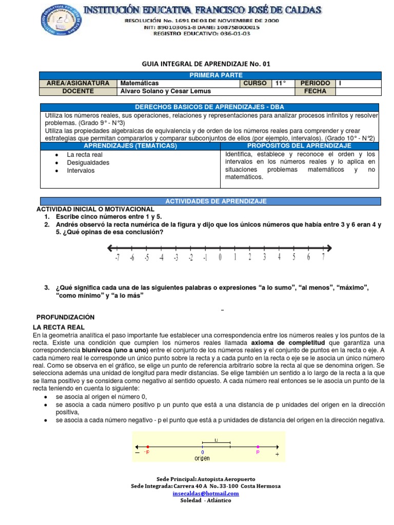 Matematicas Grados | PDF | Números | Intervalo (Matemáticas)
