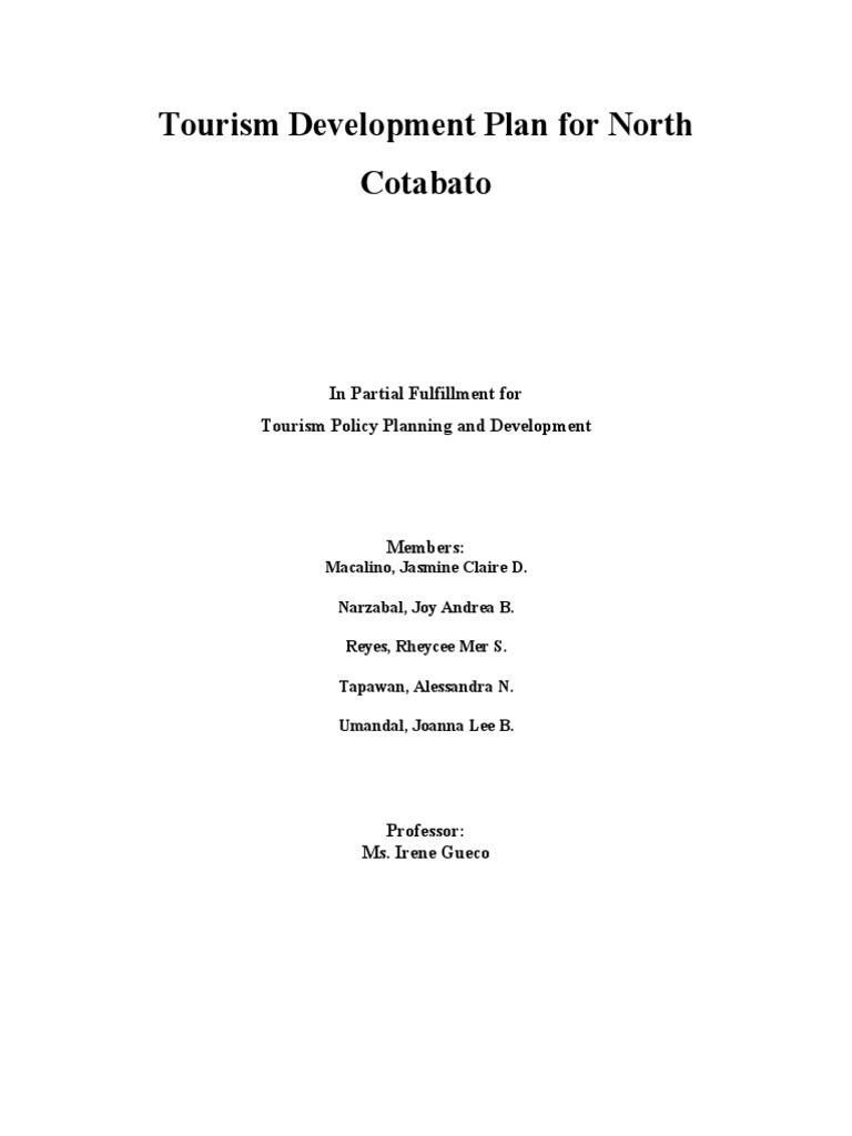 Tourism Development Plan For North Cotabato | PDF | Municipal Solid ...