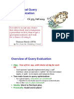 Relational Query Optimization: CS 375, Fall 2019