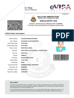 Malaysia Evisa Certificate - Pushvinder Kaur