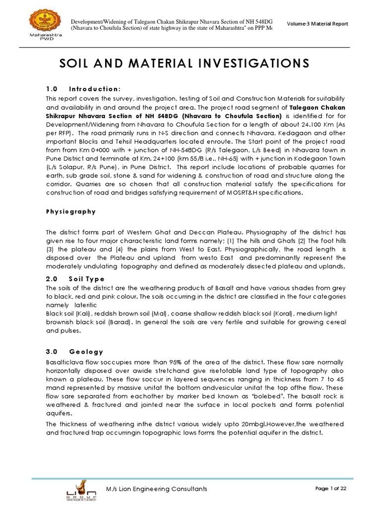 Material Report For | PDF | Road Surface | Cement