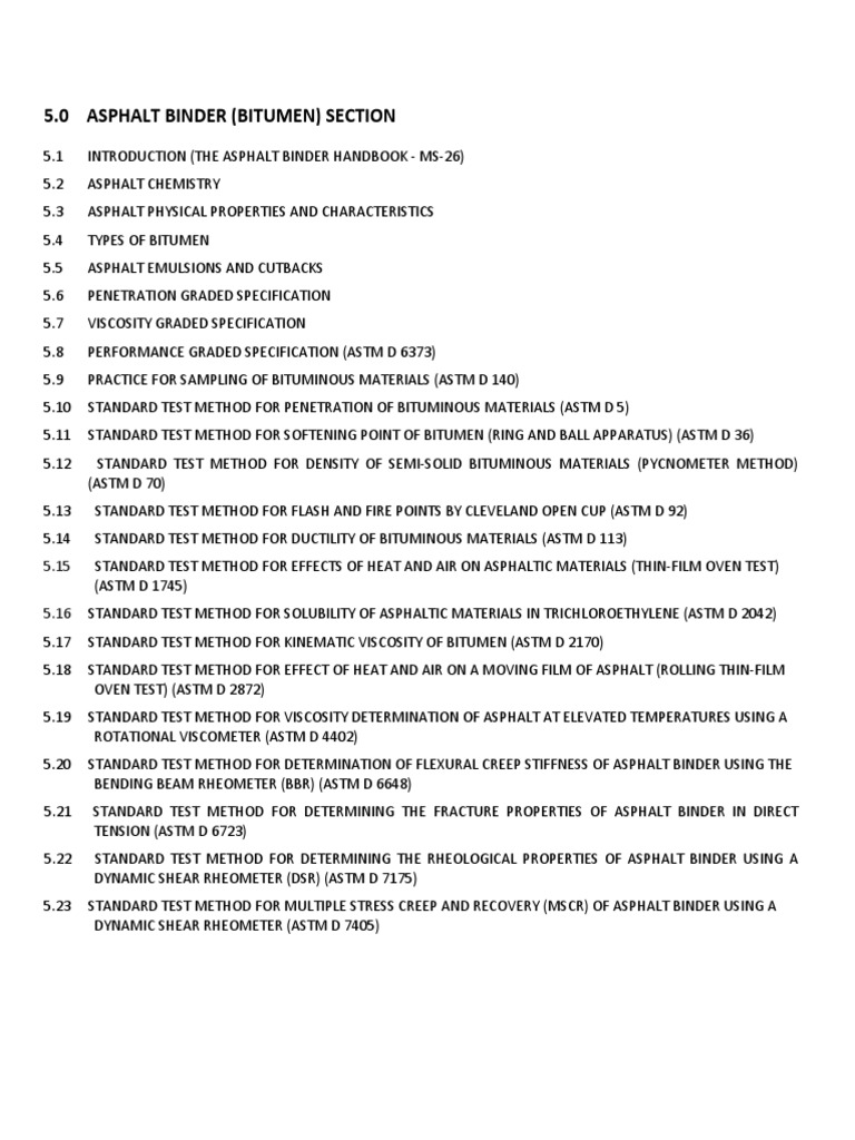 Asphalt Binder Specifications Guide | PDF