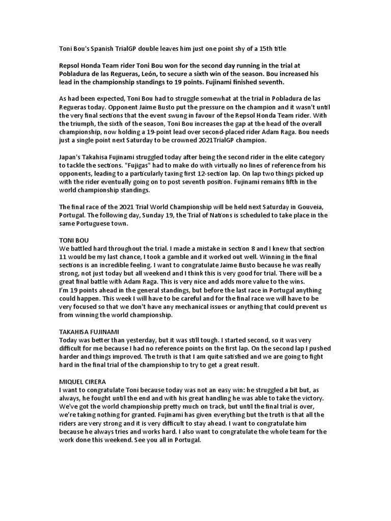 20210912 Spanish Race 2 PDF Fédération Internationale De L