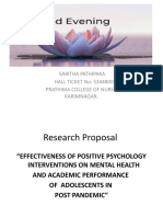 Effectiveness of Positive Psychology Interventions on Mental Health and Academic Performance of Adolescents