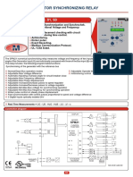 Generator Synchronizing Relay: M M M M M M M M