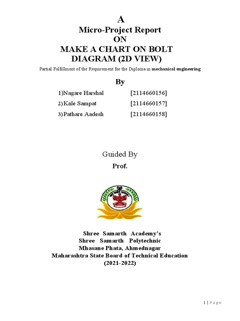 Aadesh Pathare Cad Micro Project | PDF | Screw | Nut (Hardware)