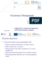 Occurrence Management: Online, ISTC, Central Asia, South-East and Eastern European Countries