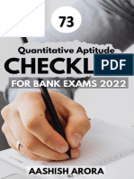 Quant Checklist 73 PDF 2022 by Aashish Arora