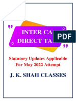 Inter Ca Direct Tax: Statutory Updates Applicable For May 2022 Attempt
