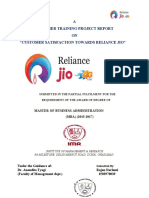 A Summer Training Project Report ON "Customer Satisfaction Towards Reliance Jio"