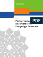 Performance Descriptors For Language Learners: Actfl