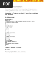 AMCAT Automata Questions: Program To Check If Two Given Matrices Are Identical in C Language