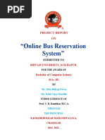 "Online Bus Reservation System": A Project Report ON