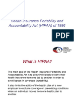 Health Insurance Portability and Accountability Act (HIPAA) of 1996