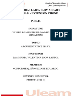 Universidad Laica Eloy Alfaro de Manabí - Extensión Chone: Applied Linguistic in Communicative Situations