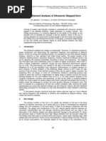 Finite Element Analysis of Ultrasonic Stepped Horn