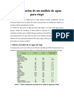 Interpretación de Un Análisis de Agua para Riego