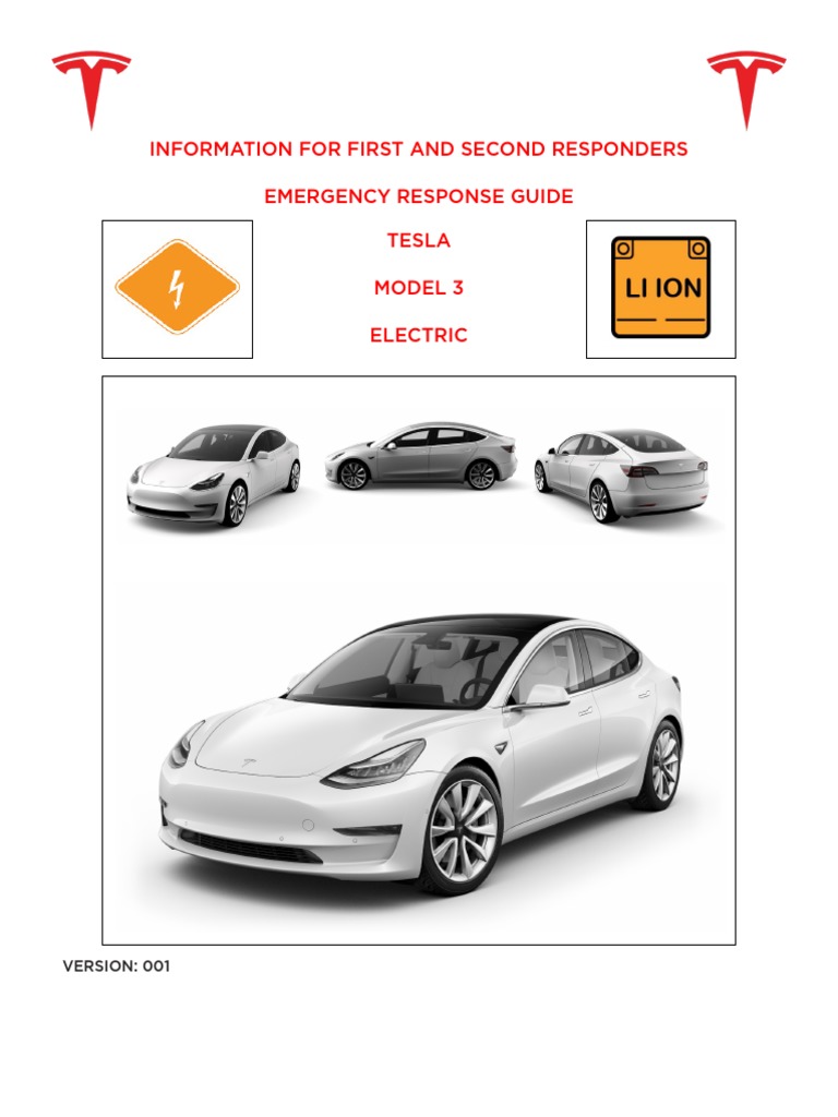 Tesla Model 3 Emergency First Responders Guide. PDF Airbag High