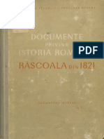 Documente Privind Istoria Romaniei Rascoala Din 1821 Vol I 1959