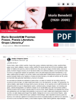 Mario Benedetti Poemas ?frases. Poesía Literatura. Grupo Literario? - ¿QUIÉN ES ÉL - Facebook