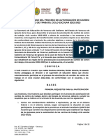 Convocatoria Base Del Proceso de Autorización de Cambio de Centro de Trabajo, Ciclo Escolar 2022-2023