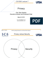 Privacy: Prof. Ravi Sandhu Executive Director and Endowed Chair