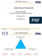 Authentication Beyond Passwords: Prof. Ravi Sandhu Executive Director and Endowed Chair