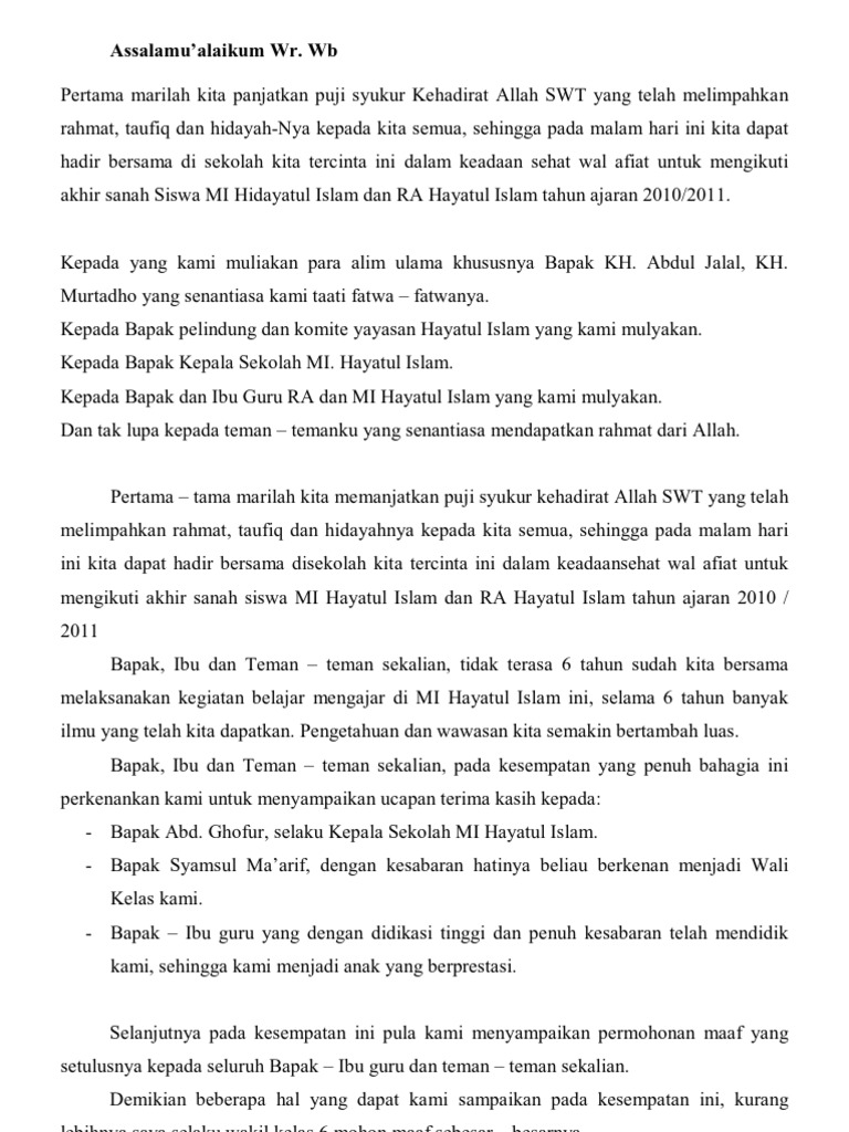 Pertama Marilah Kita Panjatkan Puji Syukur Kehadirat Allah Swt Yang Telah Melimpahkan Rahmat Pdf