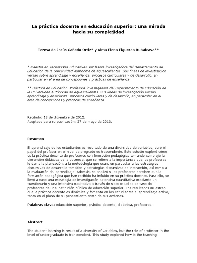 Práctica docente en educación superior | PDF | Maestros | Evaluación