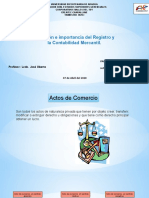 "Función e Importancia Del Registro y La Contabilidad Mercantil.