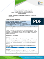 Guía de Actividades y Rúbrica de Evaluación - Fase 5 - POA. Financiación