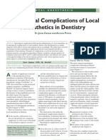Neurologic Complications of Local Anaesthetics in Denstistry