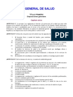 Ley General de Salud: Título Primero Disposiciones Generales