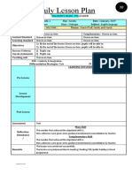 Daily Lesson Plan: Teacher'S Name: PN Jasleen