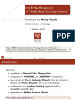 Named Entity Recognition in The Domain of Polish Stock Exchange Reports