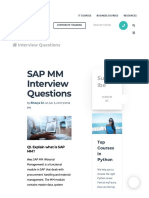 SAP MM Interview Questions - Basic and Advanced Levels