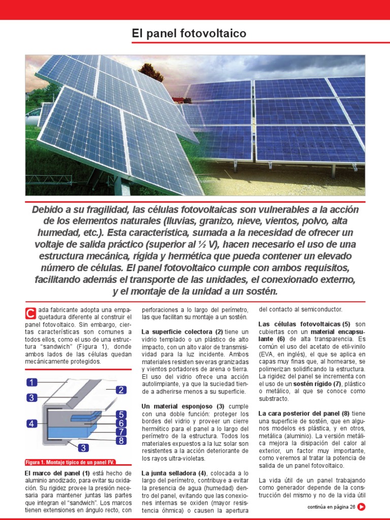 Partes y estructura del panel solar | PDF | Fotovoltaica | Panel solar
