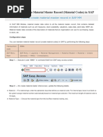 Material Master Record Material Codes