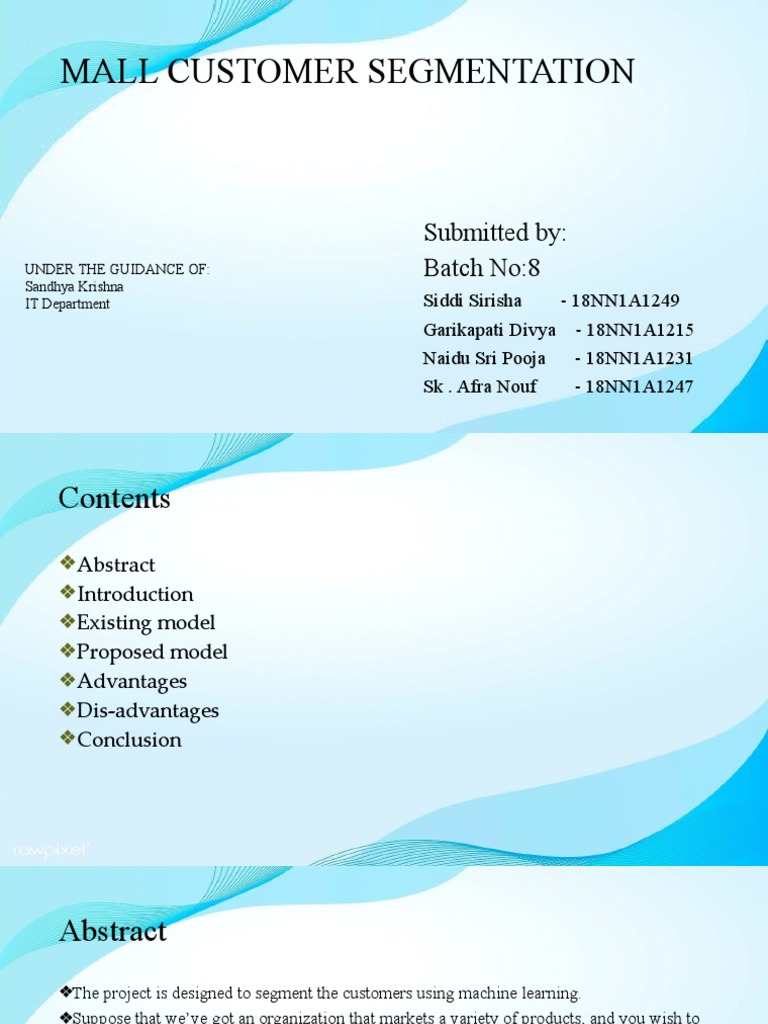 Mall Customer Segmentation: Submitted By: Batch No:8 | PDF | Cluster ...