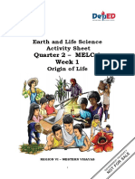 Origin of Life Activity Sheet