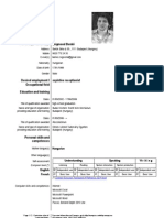 Europass Curriculum Vitae: Personal Information Zsigmond Benkő