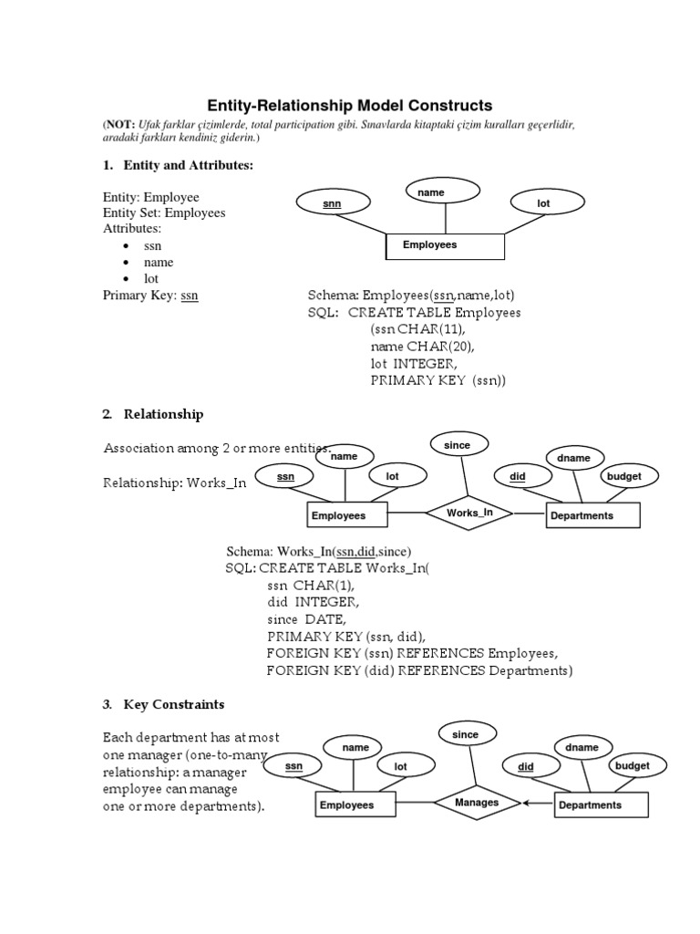 Entity-Relationship Model Constructs | PDF | Databases | Software Design