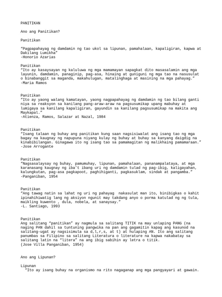 Panitikan 1 | PDF