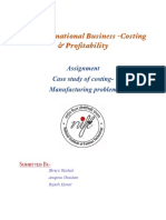 International Business - Costing & Profitability: Assignment Case Study of Costing-Manufacturing Problem
