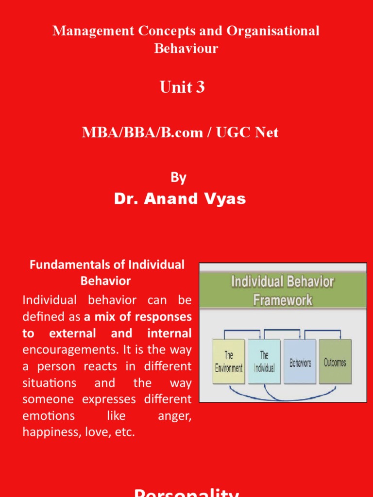 Unit 3: Management Concepts and Organisational Behaviour | PDF ...