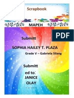 Mapeh Submitt Ed by Sophia Hailey T. Plaza: Scrapbook