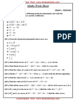 Maths Worksheet with 28 Polynomial Problems