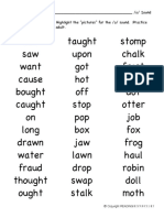 Name - /o/ Sound Look at Each Word Below. Highlight The "Pictures" For The /o/ Sound. Practice Reading These Words To An Adult